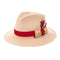 Men's Classic Two Tone Fedora Dress Hat in Tan & Red