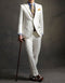 Mens The Great Gatsby Peak Lapel Suit in Ivory with Brown Vest