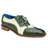 Men's Belvedere Sesto Italian Calf & Ostrich Quill Wingtip Dress Shoe In Green & White