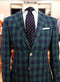 Mens Green Color Plaid Blazer