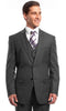 Mens Grey Pinstripe Suit V-Neck Vest Regular Fit - Gray Pinstripe Suit