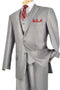 Mens Classic Vested Shiny Sharkskin Suit in Grey