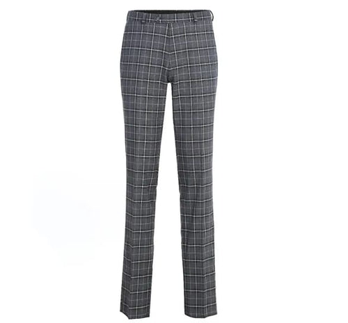 Renoir Clothing - Renoir Suit - Renoir Fashion - Stretch Performance 2-button Classic Fit Grey and White Check Renoir Suit