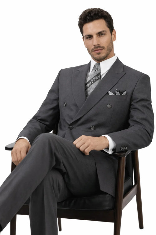 Grey Double Breasted Suit 