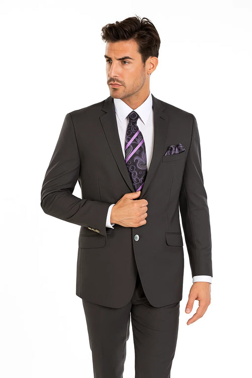Grey Modern Fit Suit for Men