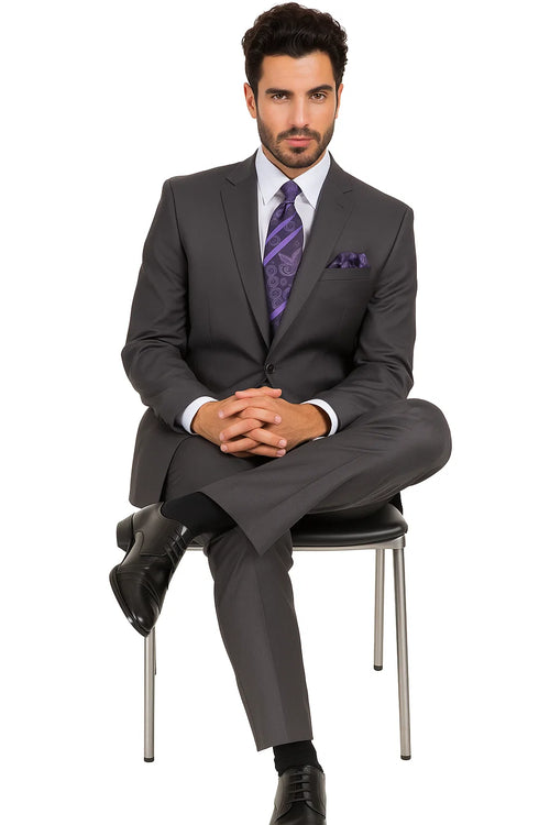 Grey Modern Fit Suit for Men