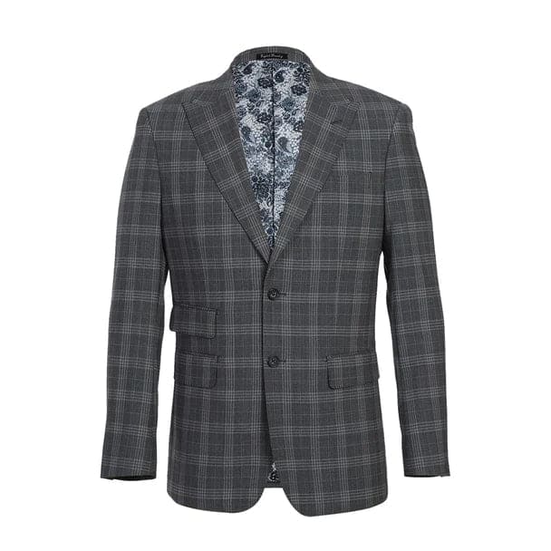 Wool Stretch Double Breasted Slim Fit Grey