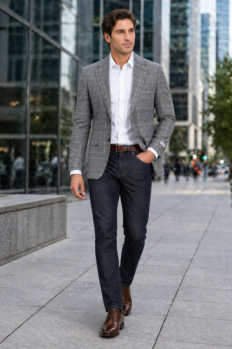 Stacy Adams Men's Hybrid Fit Sport Coat - Windowpane Plaid
