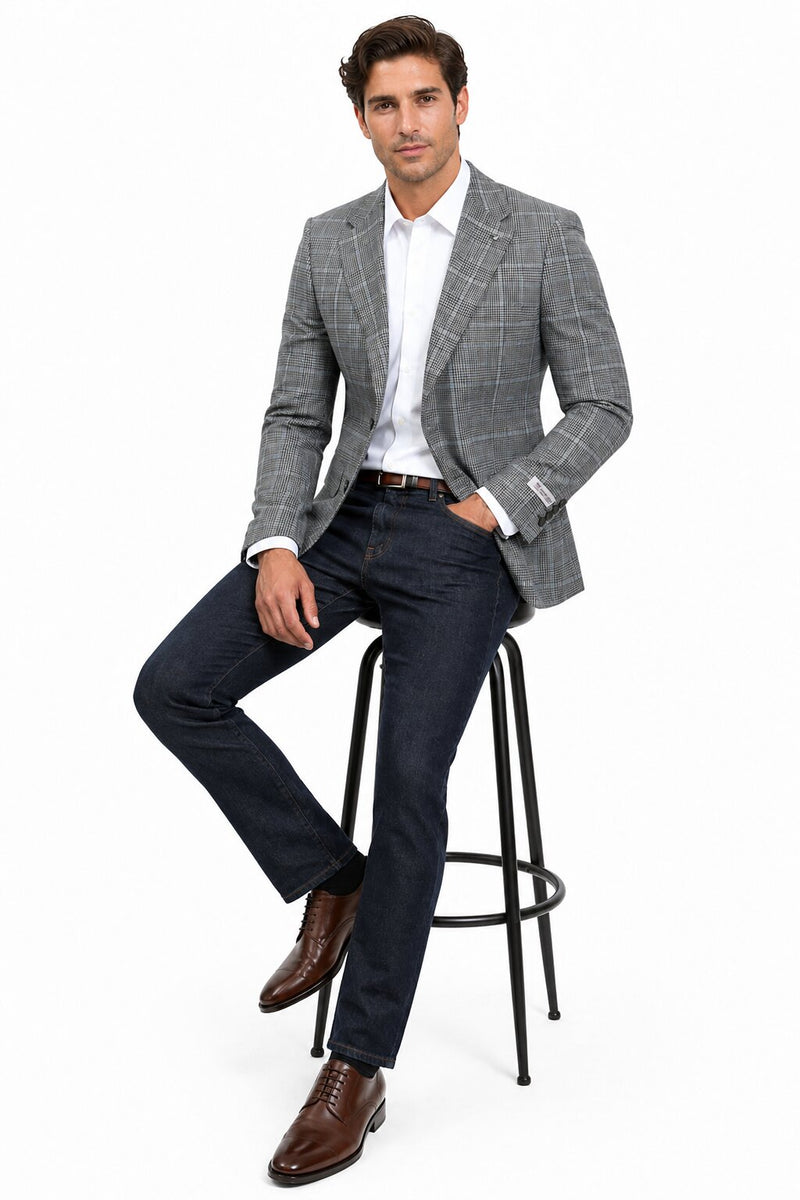 Stacy Adams Men's Hybrid Fit Sport Coat - Windowpane Plaid