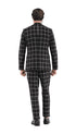 Mens Vested Gangster Plaid Pattern 1920's Plaid Suit in Black