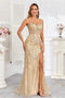 High Couture HC1008 Long Formal Glitter Print Corset Prom Dress