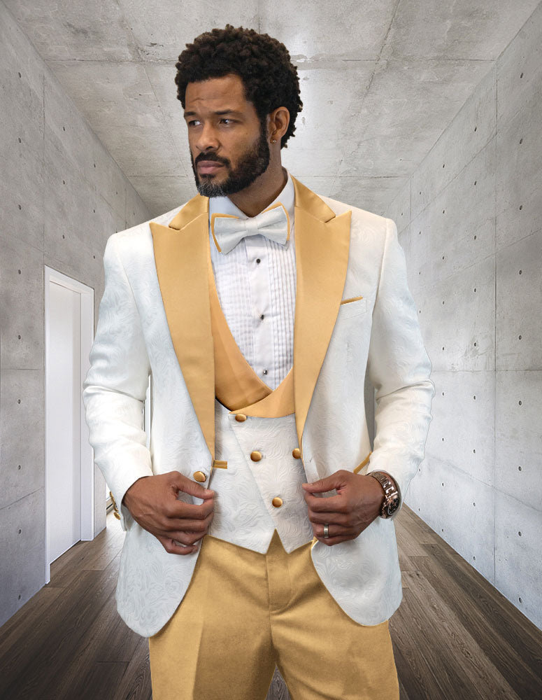 Buy White and Gold Tuxedos for Men | Alberto Nardoni Buy White and Gold Tuxedos for Men | Alberto Nardoni