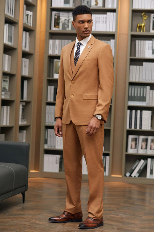 Mens Stacy Adams Suit - Stacy Adams Suit Men's Fancy Two-Button Vested Suit in Dark Rust