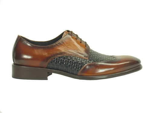 Mens Hand-Braided Leather Woven Oxford Shoes
