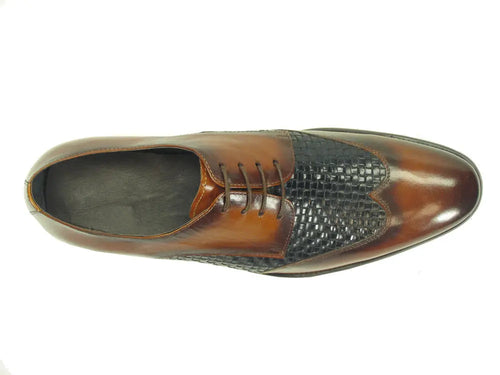 Mens Hand-Braided Leather Woven Oxford Shoes