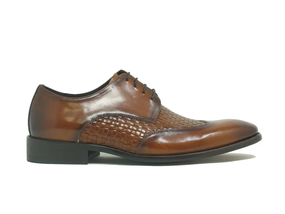 Men’s Hand-Braided Leather Woven Oxford Shoes