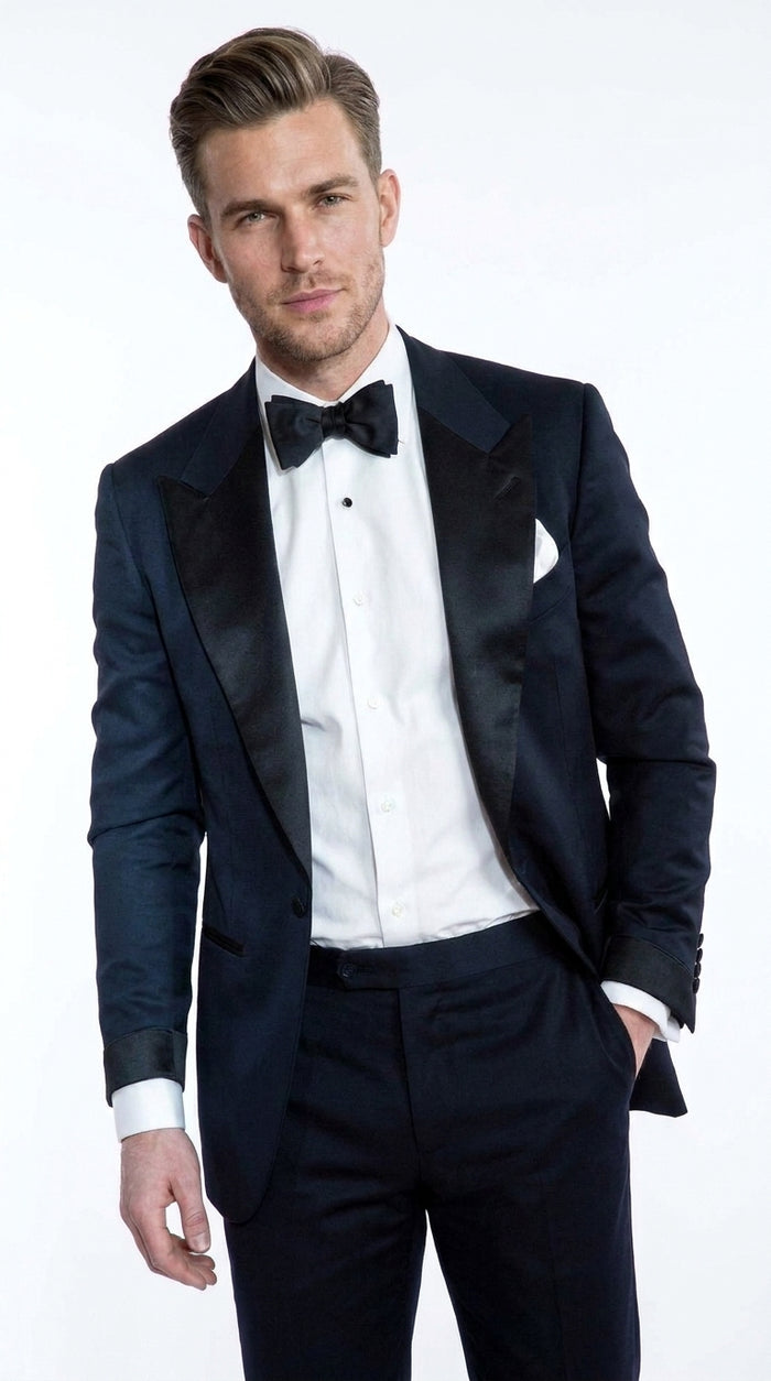 Daniel Craig Suit Midnight Blue Besom Two Pockets james bond Tuxedo