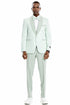 Men's One Button Vested Honeycomb Lace Design Wedding & Prom Tuxedo in Mint Green