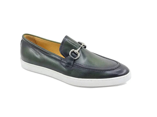 Men's Leather Slip-On Sneaker with Horsebit Detail