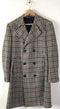 Mens Black Overcoat - Mens Houndstooth Six Button Front Double Breasted Wool Overcoat