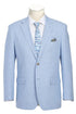 Mens Classic Two Button Linen & Cotton Summer Sport Coat Sky Blue Blazer Houndstooth