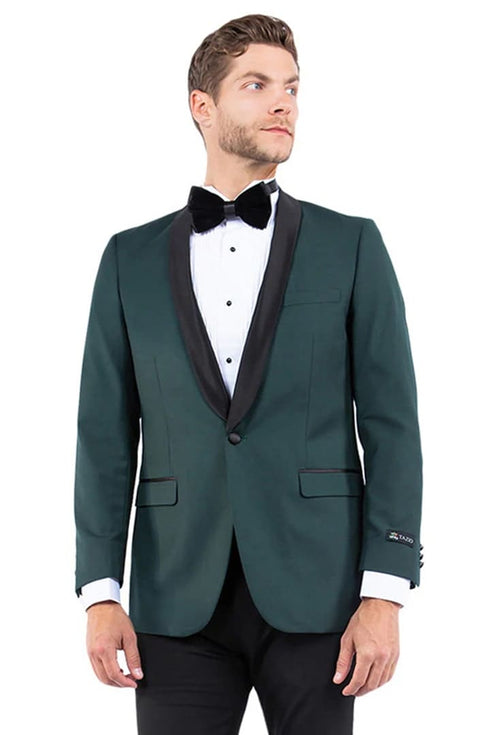 Dark Green Tuxedo - Men's One Button Shawl Lapel Hunter Green Dinner Jacket