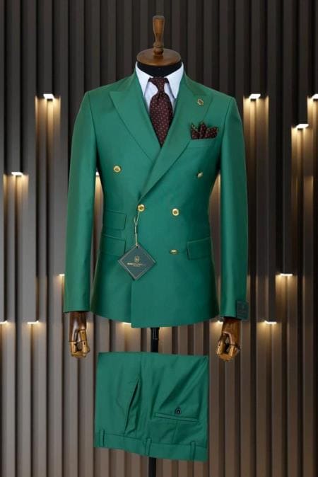 Mens Six Button Green Color Blazer