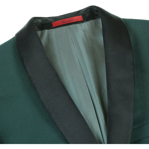 Dark Green Tuxedo - Mens Traditional Slim Fit Shawl Collar Hunter Green Tuxedo