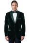 Dark Green Tuxedo - Men's Two Button Velvet Tuxedo Hunter Green Dinner Jacket