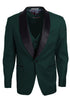 Dark Green Tuxedo - Men's Stacy Adams Vested One Button Shawl Lapel Hunter Green Tuxedo