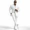Inserch Mens Premium Cotton Seersucker Stripe Suit – White