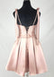 Chicas DM8133 Formal Blush A-Line Sweetheart Short Strappy Satin Dress
