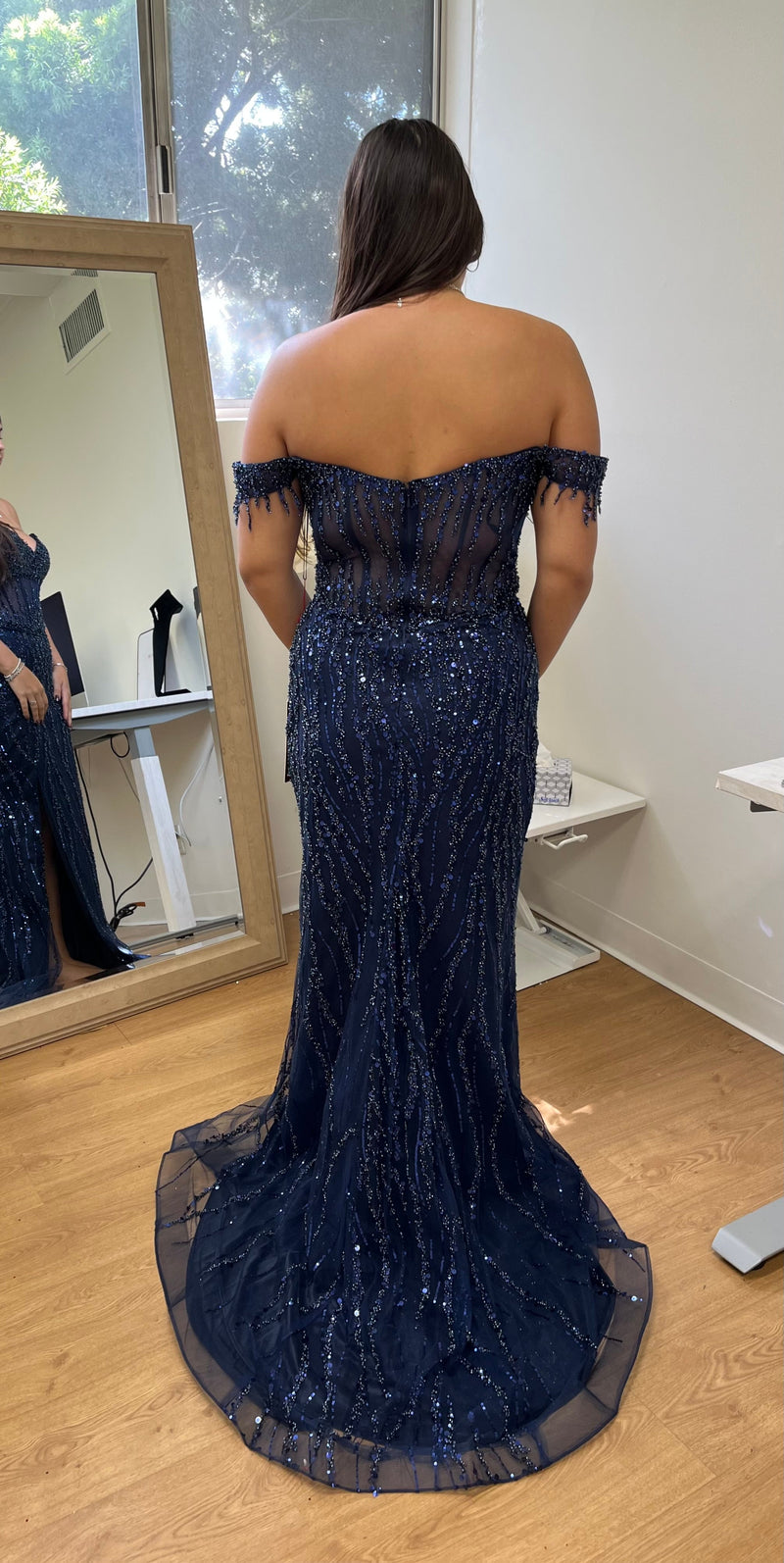 Long Sequins Prom Dress Off-Shoulder Evening Gown & Plus Size By MQ2132-New Collection