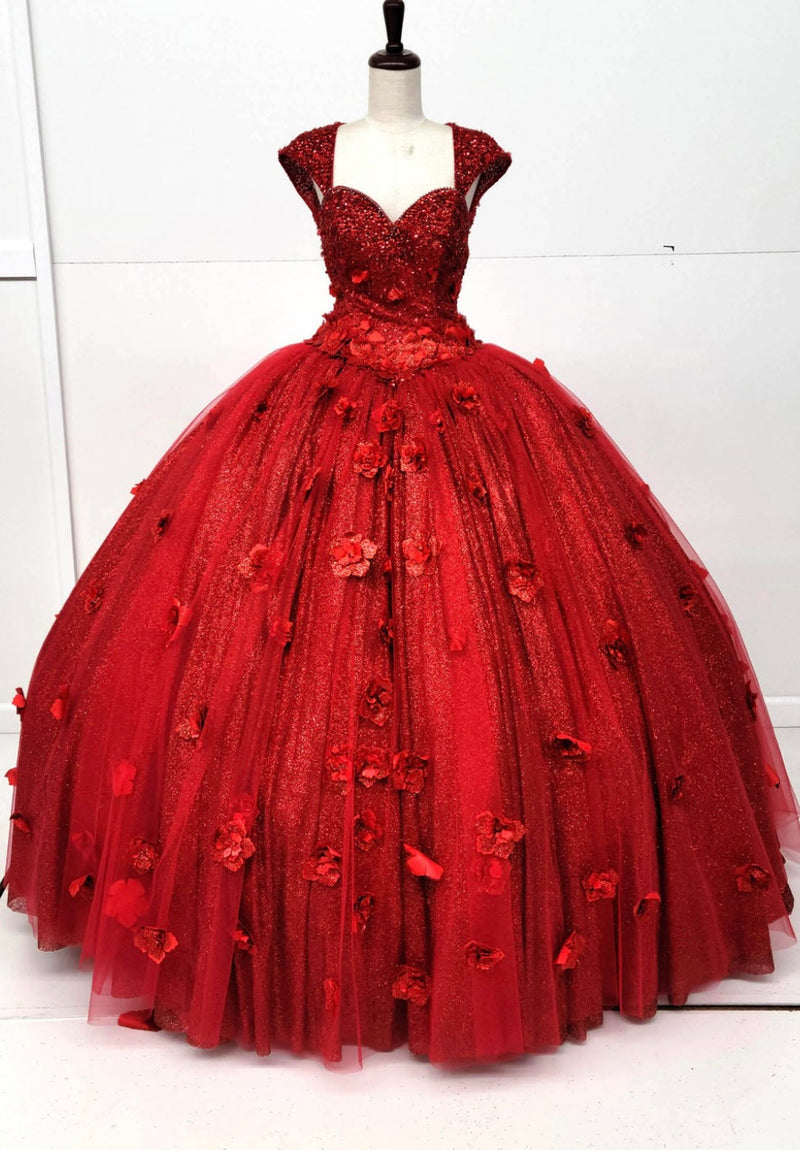 Chicas HF3068 Printed Royal BallDress Sweetheart Floral Style Tulle Dress