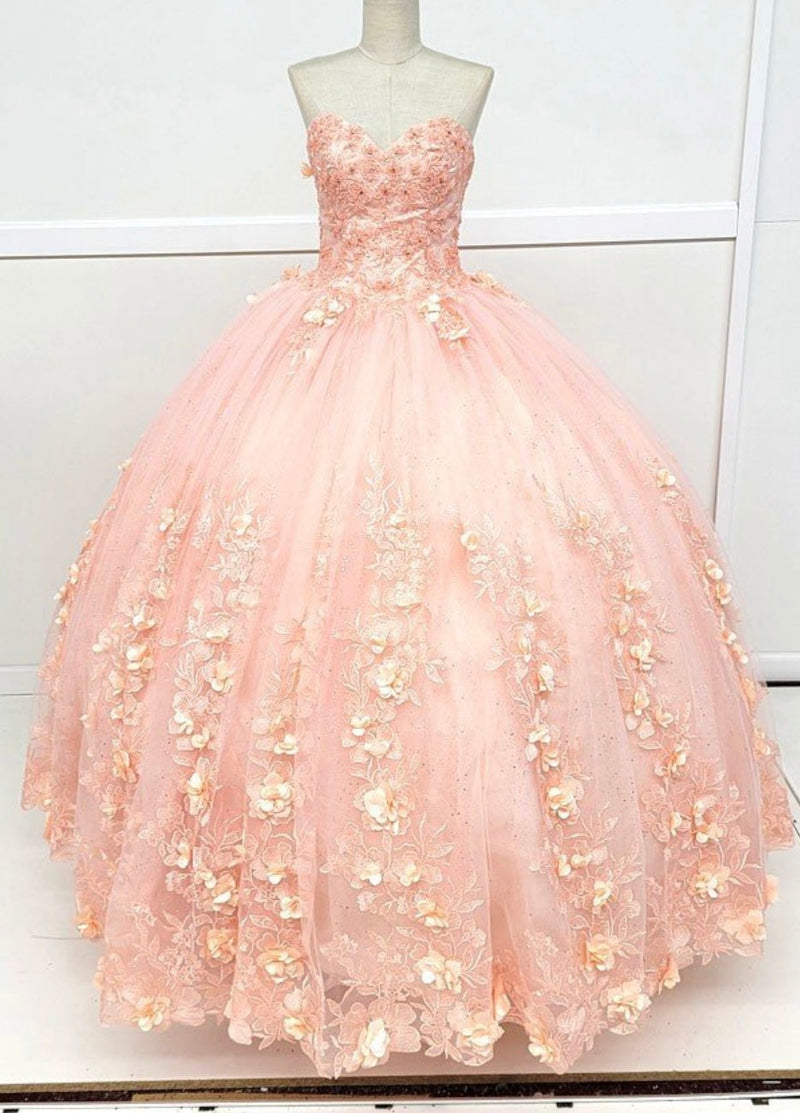 Chicas HF3035 Romantic Printed Glitter Quinceañera BallDress Strapless Tulle Dress