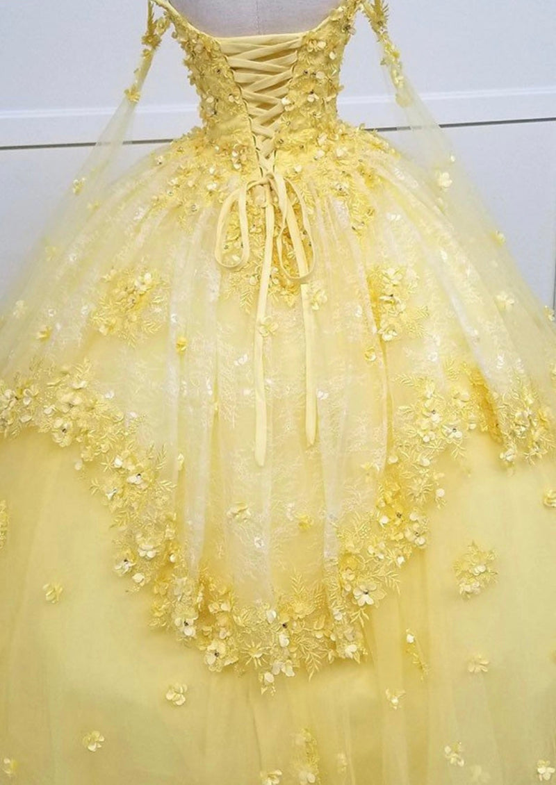 Chicas HF3046 Printed BallDress Floral Floor-Length Appliqué Cape Fabric Dress