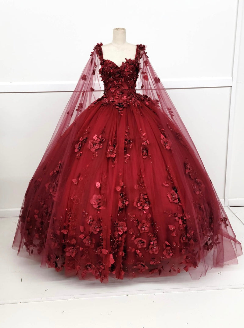 Chicas HF3018 Printed Royal BallDress Illusion Floral Tulle Dress