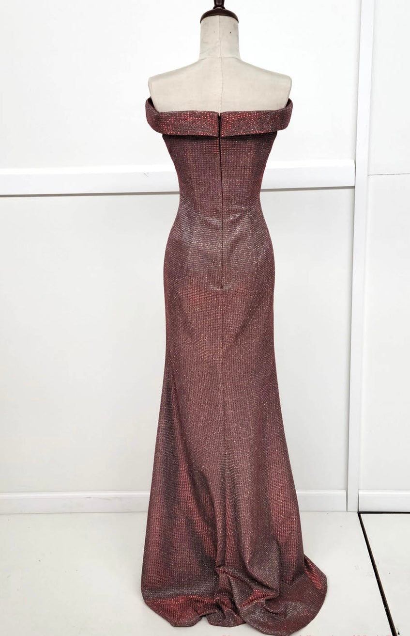 Chicas C7526 Evening Gold Sweetheart Floor-Length Fabric Dress