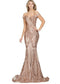 Chicas BT9014 Prom Emerald Mermaid Floor-Length Sequin Mesh Dress
