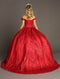 Chicas BT9013 Quinceañera Red BallDress Off-Shoulder Fabric Dress