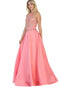 Chicas CC3025 Evening Royal A-Line Halter Floor-Length Satin Dress