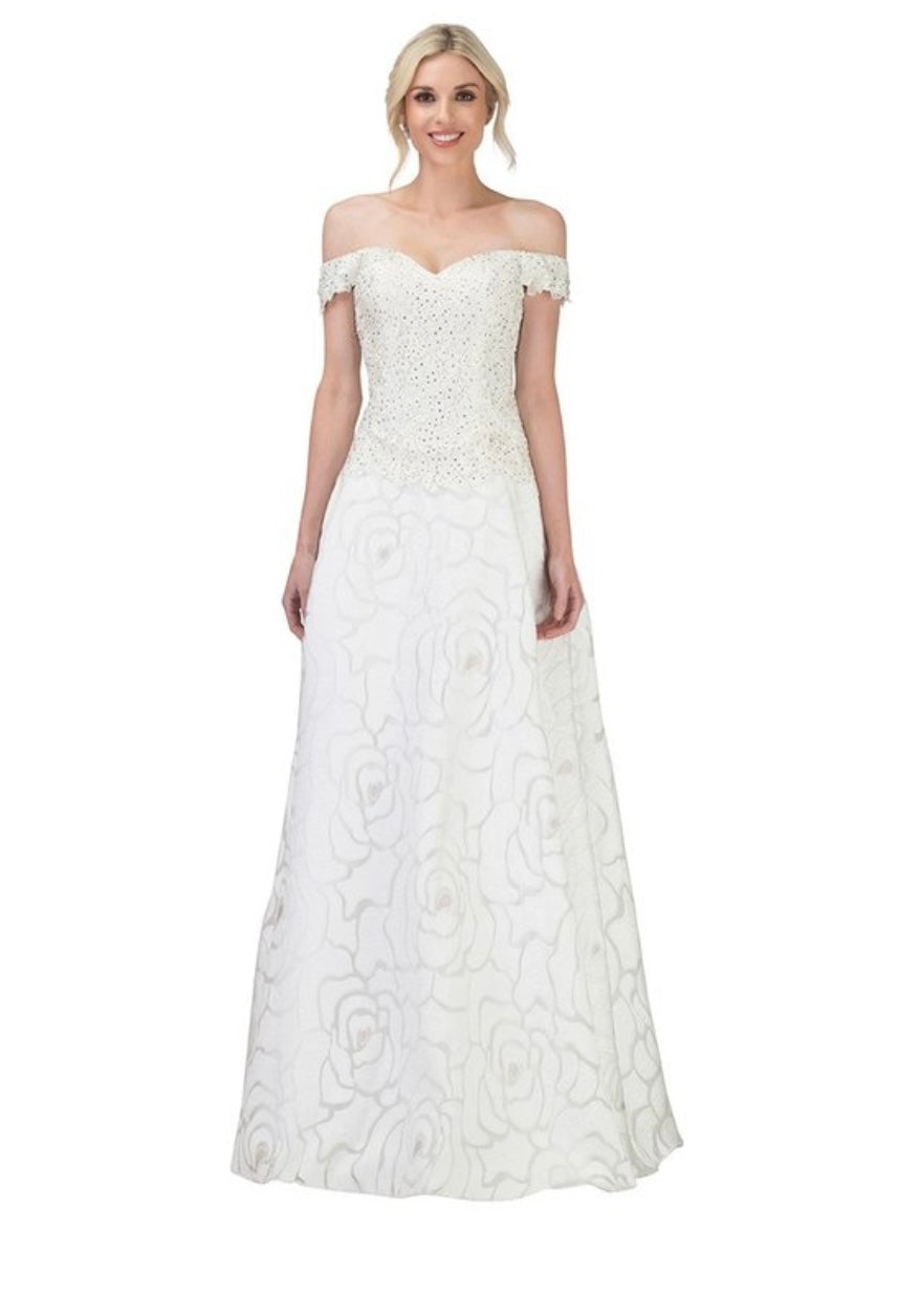 Chicas SD3001 Formal Red A-Line Sweetheart Floor-Length Lace Dress