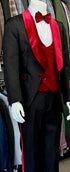 Mens Black Dinner. Jacket - Two Toned Color Blazer Black and Red Lapel Sport Coat