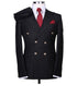 Mens Classic Wool Double Breasted 1 Button  Suit  Black