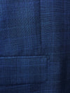 Pompey Collection - Men's Glen Plaid Dress Suit 2 Piece Regular Fit in Blue