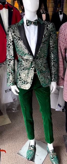 Green and Gold Blazer - Emerald Green Tuxedo - Wedding Tuxedo