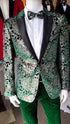 Green and Gold Blazer - Emerald Green Tuxedo - Wedding Tuxedo