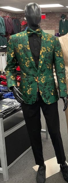 Emerald Green and Gold Tuxedo Dinner Jacket - Aguesta Green Blazer - Master Jacket Including Bowite