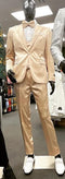 Mens Shiny  Suits Champagne Suit - Light Gold Color Shiny Suit  -  Sateen Suit - Wedding Tuxedo Suit