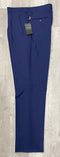 Tiglio Luxe 2521 comfort fit pants with straight cut, single pleat, 18" leg, solid blue. Front & button-close back pocket.